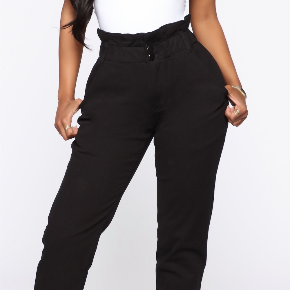 Brag Paperbag Waist Joggers - Black